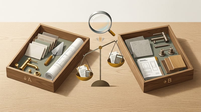 bathroom remodel bid comparison worksheet - home improvement data and analysis